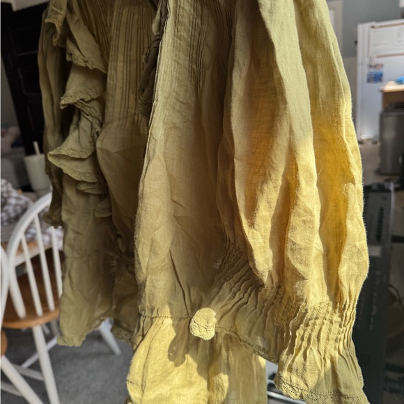 Doen Chartreuse Ruffle Blouse - Picture 3 of 11